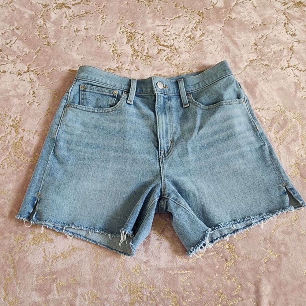 Classic High-Rise Light Blue Denim Shorts